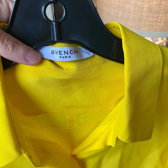 Givenchy Vibrant Yellow Silk Crepe Button Down - Picture 4 of 9